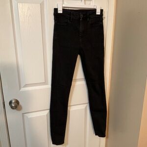 American Eagle Distressed Black Jeans - size: 4 Long - color: Distressed Black